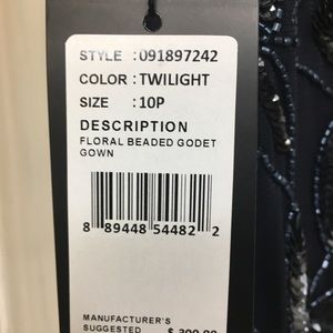 Navy floral beaded gown